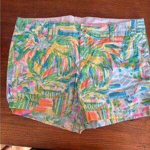 Lilly Pulitzer Pastel Multi Palm-Print Cotton Shorts